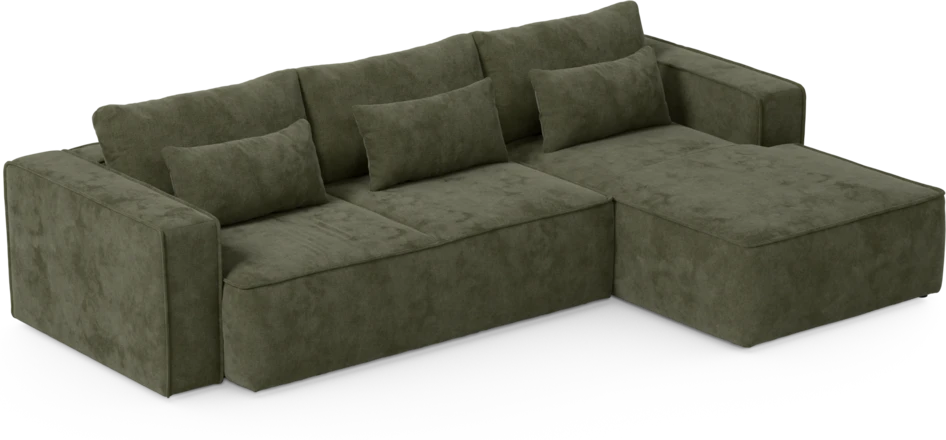 Ide - Bäddsoffa 3-sits med schäslong höger - Grön