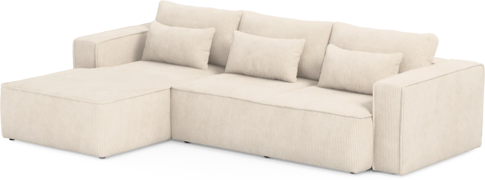 Ide - Bäddsoffa 3-sits med schäslong vänster - Vit