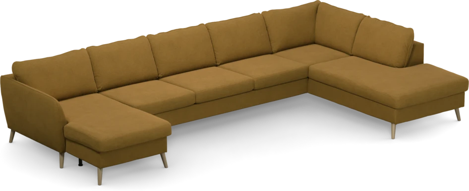 County - 4-sits soffa med schäslong vänster och divan höger - Gul