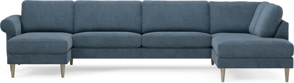 Bridge - 3-sits soffa med schäslong vänster och divan höger - Blå
