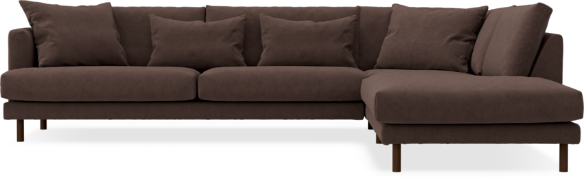 Harper - 3-sits soffa med divan höger - Brun