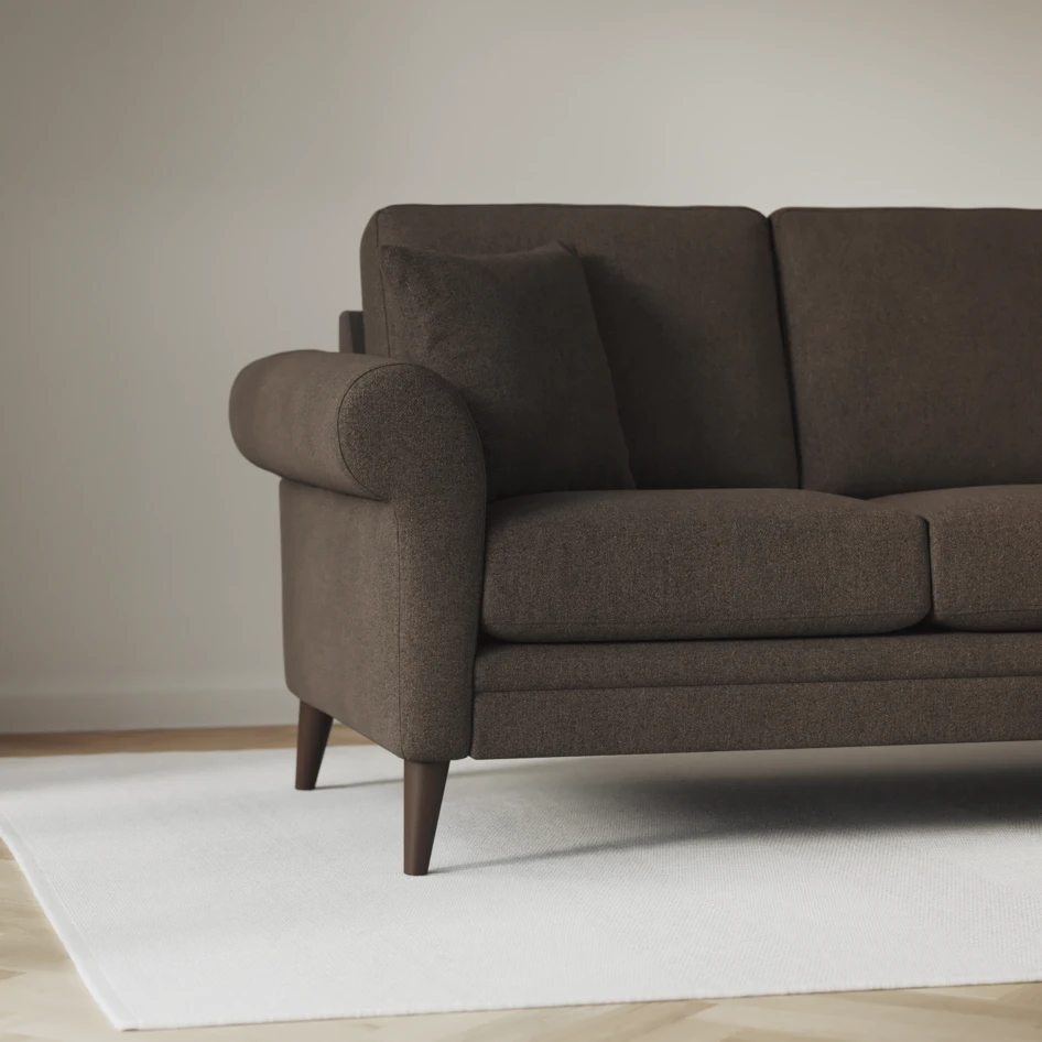 Eden - 3-sits soffa med divan vänster och schäslong höger - Brun