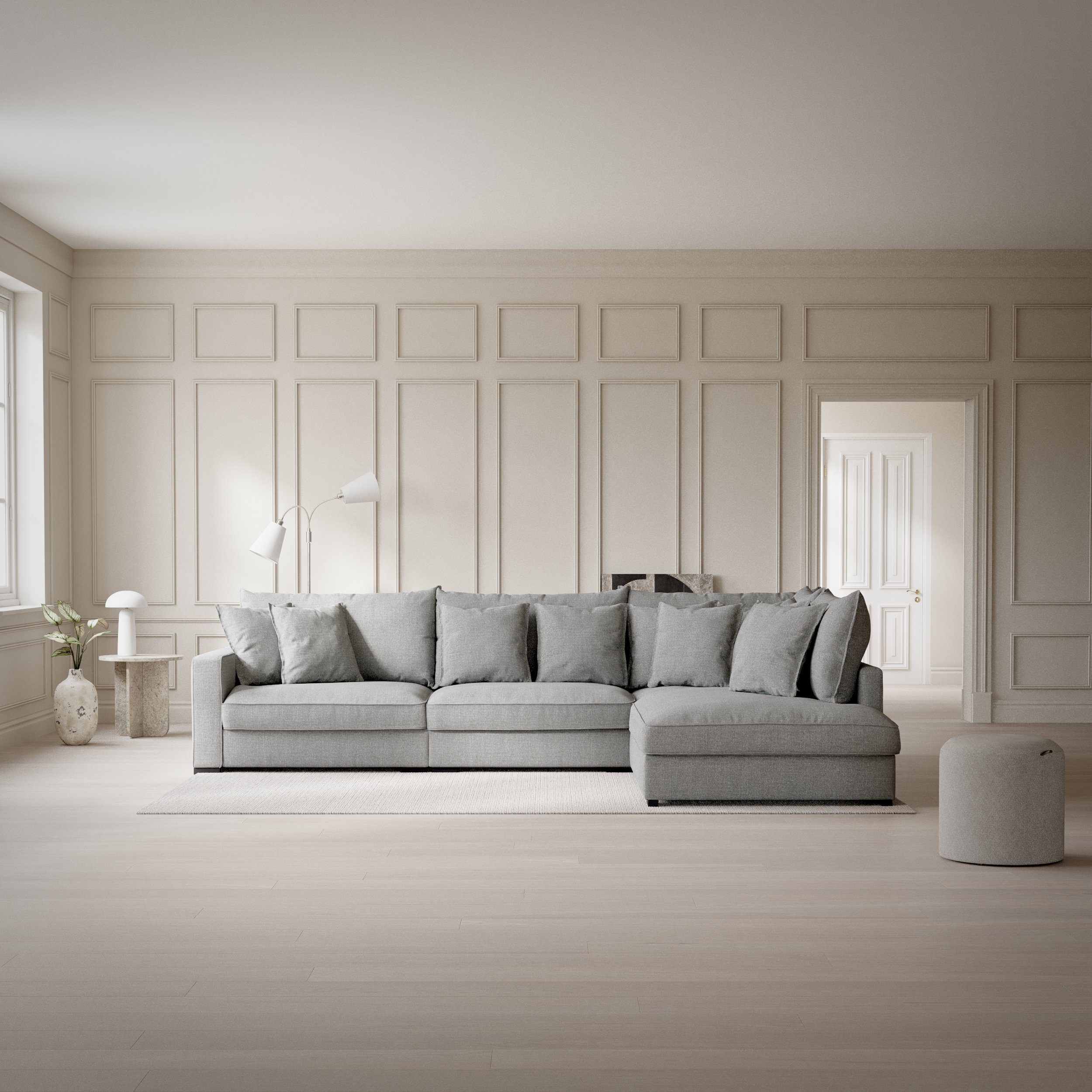 Rossi, 3-sits soffa med divan höger