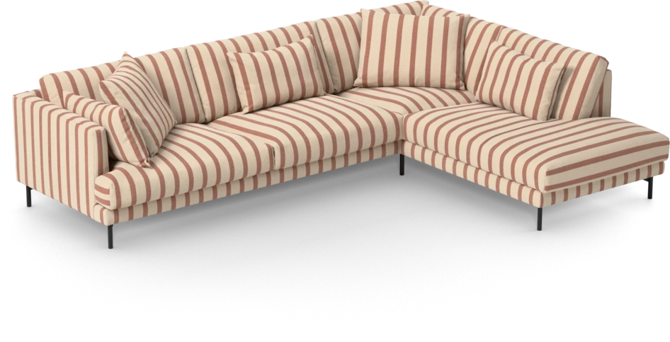 Harper - 3-sits soffa med divan höger - Flerfärgad
