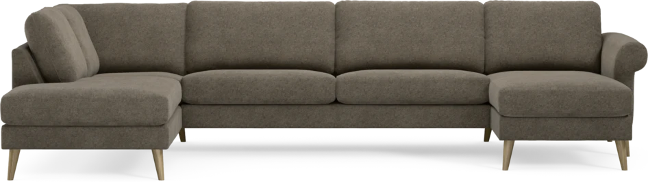 Bridge - 3-sits soffa med divan vänster och schäslong höger - Brun
