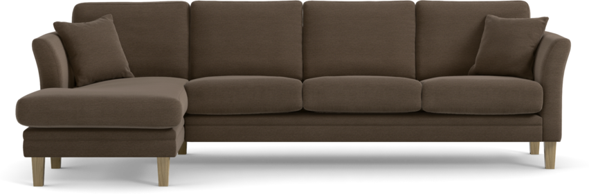 Eden - 3-sits soffa med schäslong - Brun