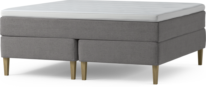 Delux Dream - Kontinentalsäng, dubbelsäng med bäddmadrass och sängben - Grå