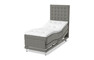 Dream Delux - Ställbar säng, enkelsäng med bäddmadrass Sleep Delux vit - Grå