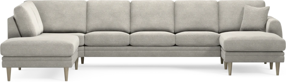 Eden - 3-sits soffa med divan vänster och schäslong höger - Grå