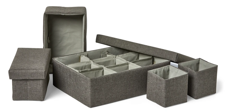 Fredrik - Förvaringslåda, L 24, B 15,5, H 10 cm - Grå