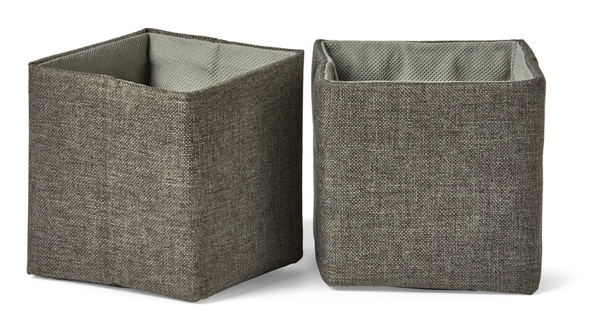 Fredrik - Förvaringslåda, 2-pack, L 10, B 10, H 10 cm - Grå