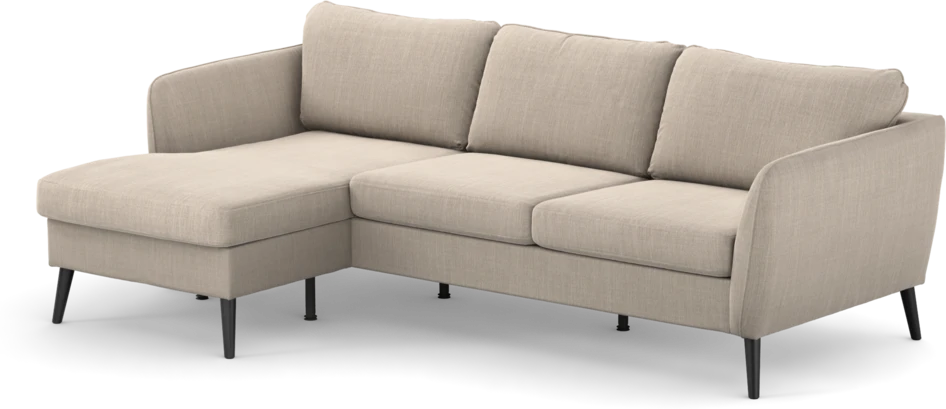 County - 3-sits soffa med flyttbar schäslong - Beige