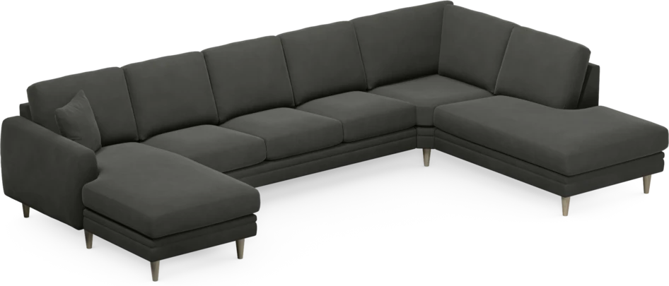Eden - 3-sits soffa med schäslong vänster och divan höger - Grå