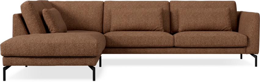 Willow - 3-sits soffa med divan vänster, fast klädsel - Orange
