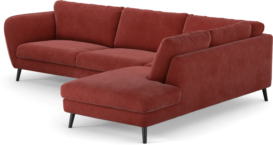 Madison - 3-sits soffa med divan höger - Rosa