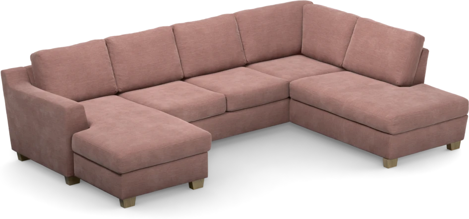Friday - 3-sits soffa med schäslong vänster och divan höger - Rosa