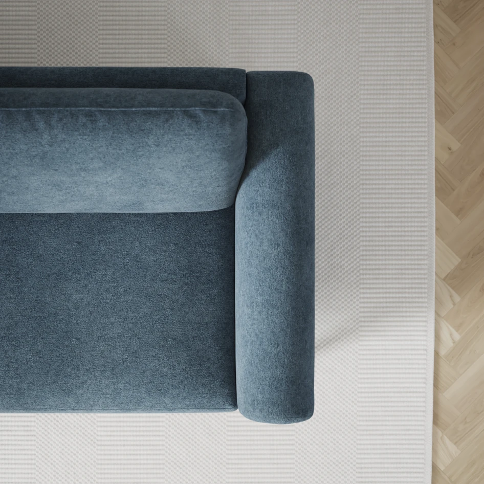 Bridge - 3-sits soffa med divan vänster och schäslong höger - Blå