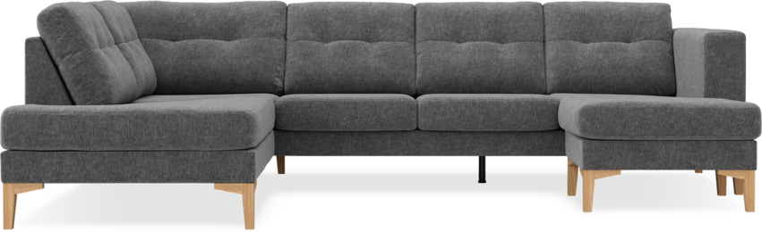 Rio - 3-sits soffa med divan vänster och schäslong höger - Grå