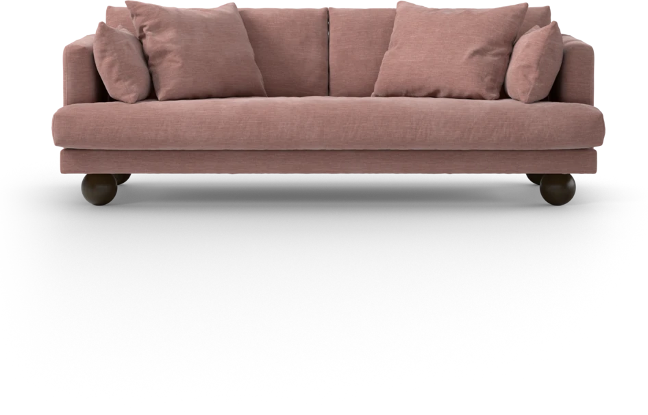 Harper - 3-sits soffa, hel dyna - Rosa