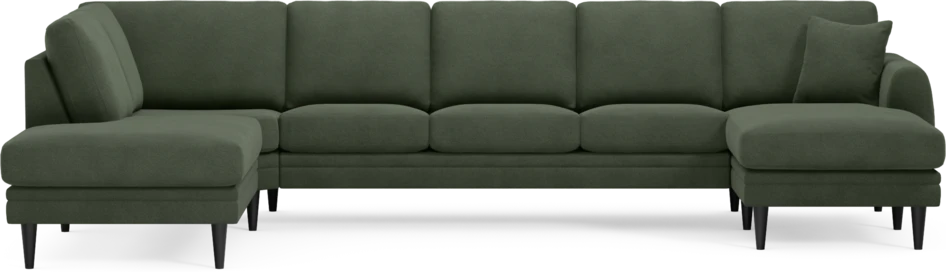 Eden - 3-sits soffa med divan vänster och schäslong höger - Grön