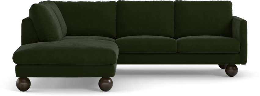 Madison Lux - 2-sits soffa med divan vänster - Grön