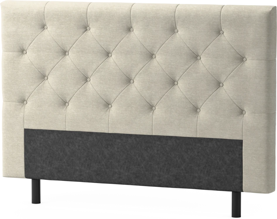 Delux Pikerad Låg - Sänggavel, 90-210 cm - Beige