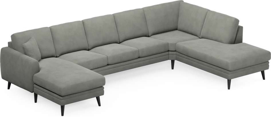 Eden - 3-sits soffa med schäslong vänster och divan höger - Grå