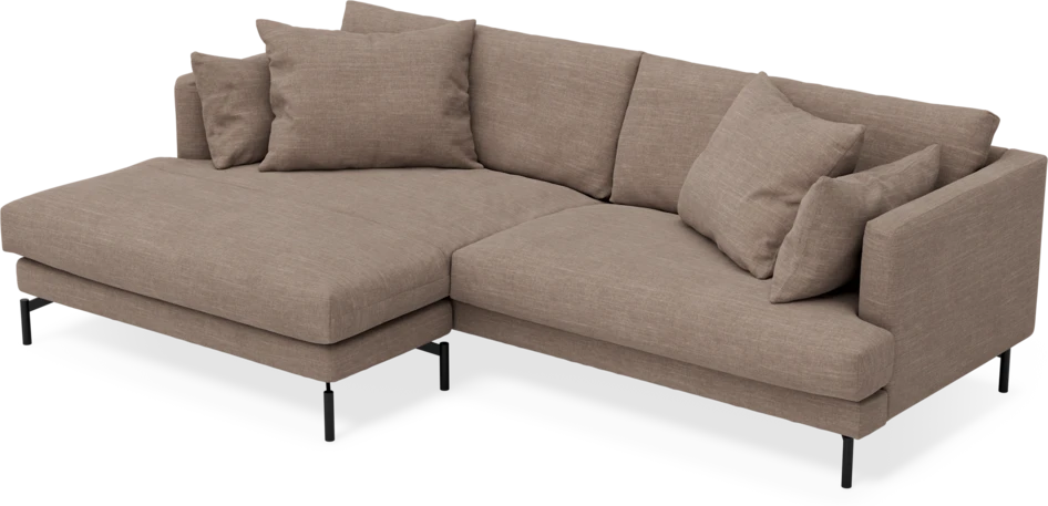 Harper - 4-sits med schäslong XL vänster - Brun