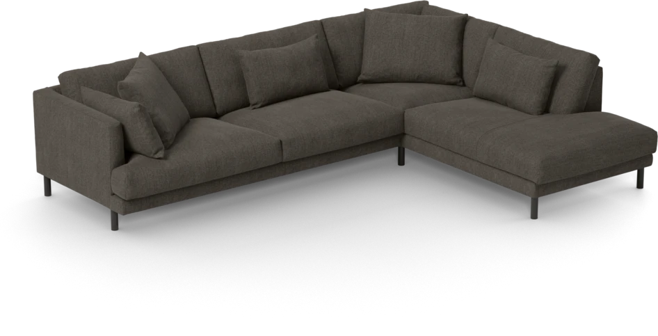 Harper - 3-sits soffa med divan höger - Brun
