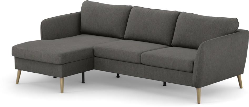 County - 3-sits soffa med flyttbar schäslong - Brun
