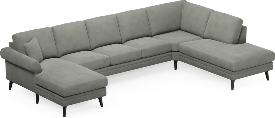 Eden - 3-sits soffa med schäslong vänster och divan höger - Grå
