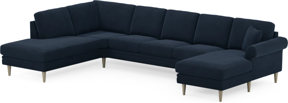 Eden - 3-sits soffa med divan vänster och schäslong höger - Blå