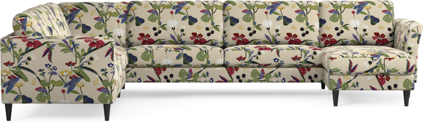 Bridge - Hörnsoffa, 2+3-sits med schäslong höger - Flerfärgad