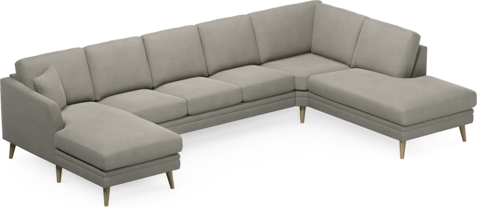 Eden - 3-sits soffa med schäslong vänster och divan höger - Grå
