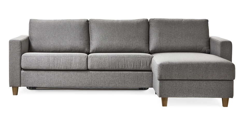 Svanö - Bäddsoffa 3-sits med vändbar schäslong - Grå