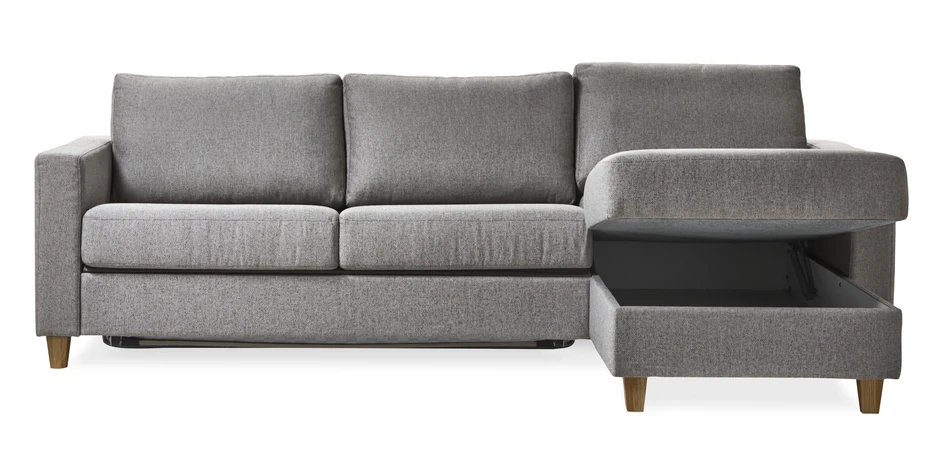 Svanö - Bäddsoffa 3-sits med vändbar schäslong - Grå