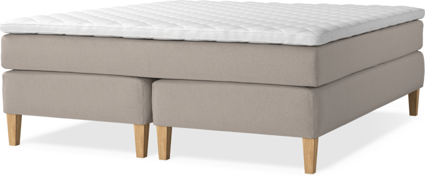 Delux Sense - Kontinentalsäng, dubbelsäng med bäddmadrass - Beige