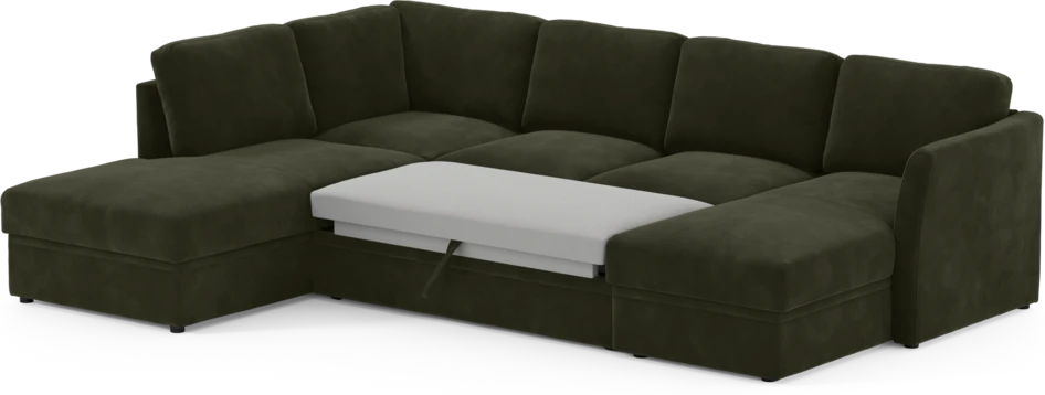 Öland - Bäddsoffa med divan vänster och schäslong höger - Grön