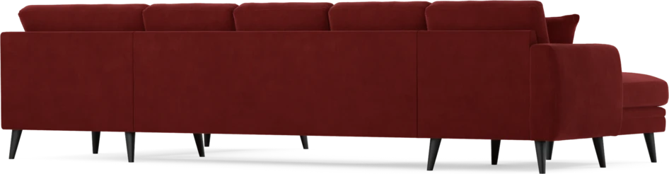 Eden - 3-sits soffa med schäslong vänster och divan höger - Röd