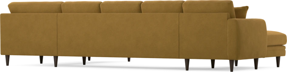 Eden - 3-sits soffa med schäslong vänster och divan höger - Gul