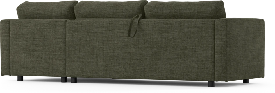 Lindö - Bäddsoffa 2,5-sits med schäslong, vändbar - Grön