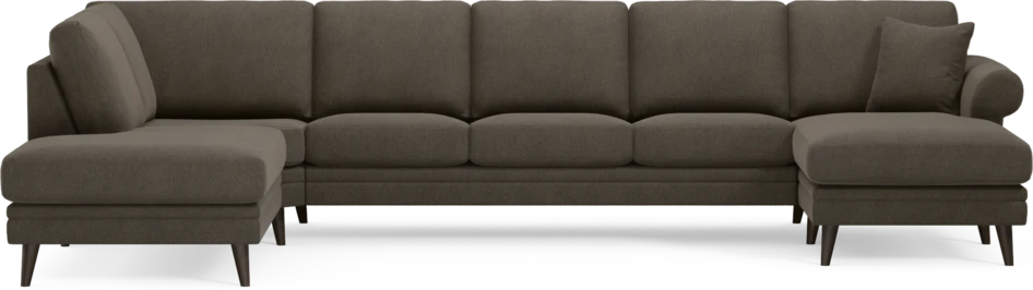 Eden - 3-sits soffa med divan vänster och schäslong höger - Brun