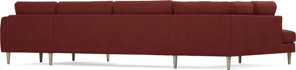 Bridge - 3-sits soffa med divan vänster och schäslong höger - Röd