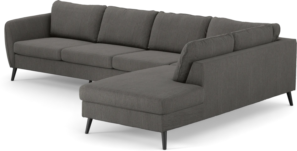 County - 3-sits soffa med divan höger - Brun