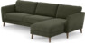 Bridge - 3-sits soffa med schäslong höger - Grön
