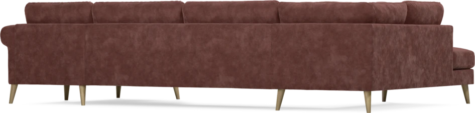 Bridge - 3-sits soffa med divan vänster och schäslong höger - Röd
