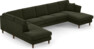Eden - 3-sits soffa med divan vänster och schäslong höger - Grön