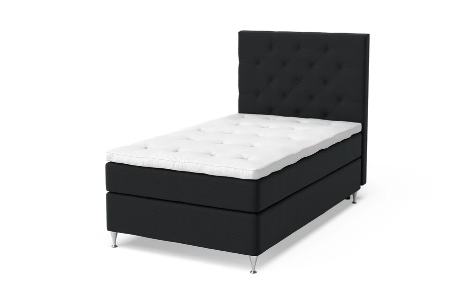 Sleep Delux - Kontinentalsäng, enkelsäng med bäddmadrass Sleep Delux vit - Svart