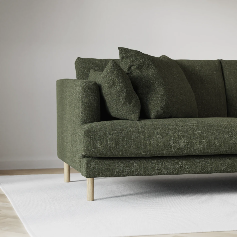 Harper - 3-sits soffa med divan höger - Grön