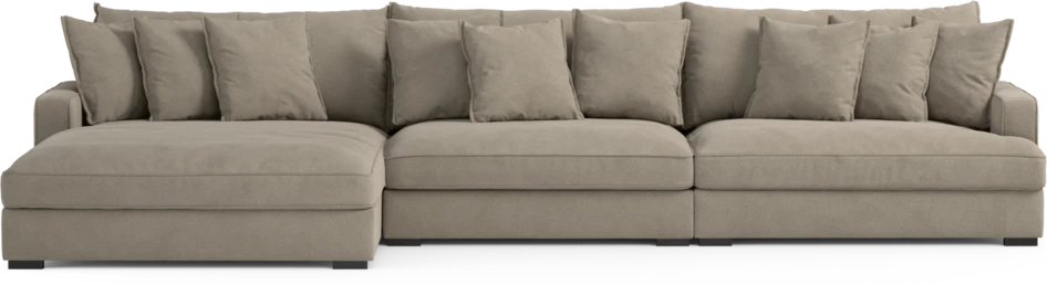 Rossi - 4-sits soffa med schäslong XL vänster - Beige